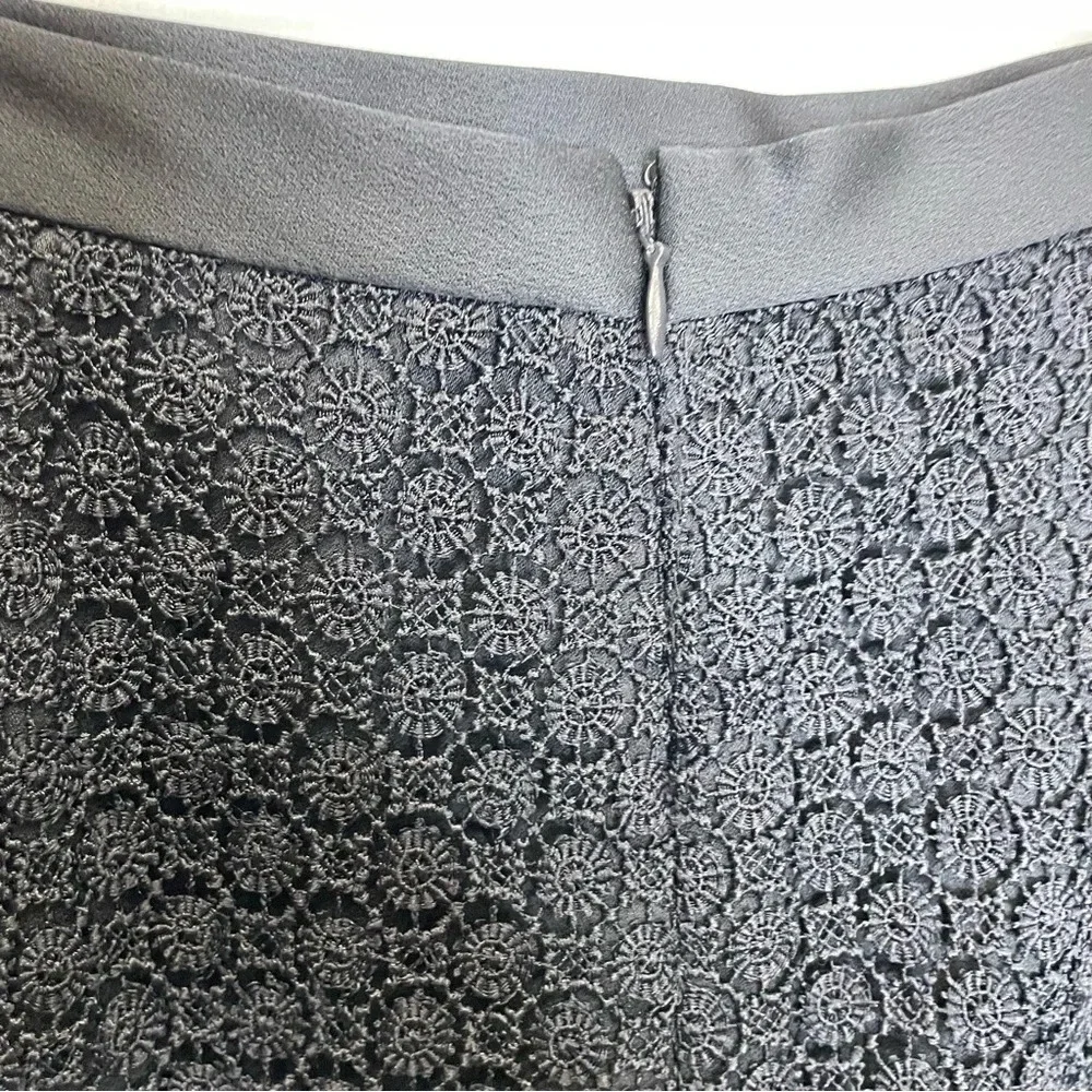 Albert Nipon black floral lace skirt business casual